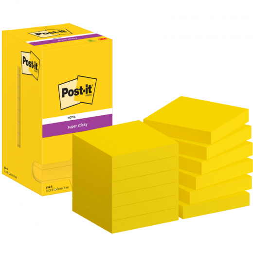 Post-it Haftnotiz Super Sticky  Notes 654-S 76x76mm ultrage 12x90Bl, - 481619