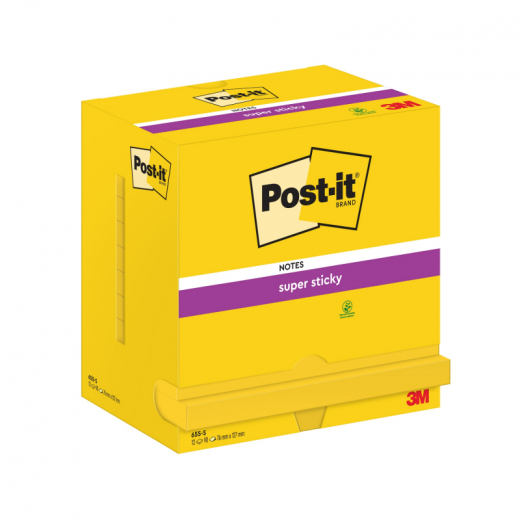 Post-it Haftnotiz Super Sticky  Notes 655-S 127x76mm ge 12x90Bl, - 481623