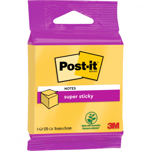 Post-it Haftnotiz Super Sticky  2014-S 76x76mm 270Bl. narzissengelb,