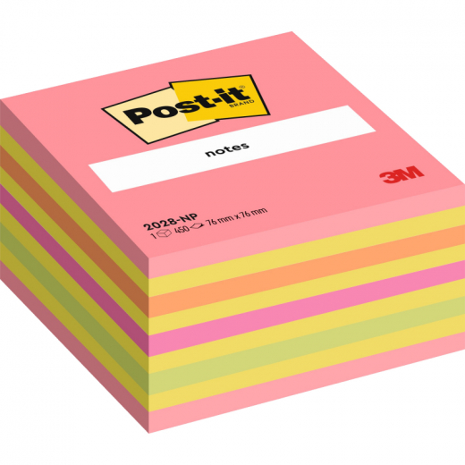 Post-it Haftnotiz Würfel  2028NP 76x45x76mm neonpink, - MMM2028NP