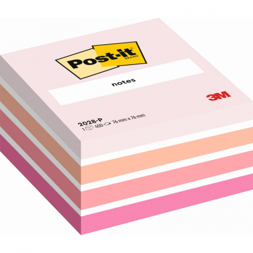 Post-it Haftnotiz Würfel  2028P 76x45x76mm pastellpink, - MMM2028P