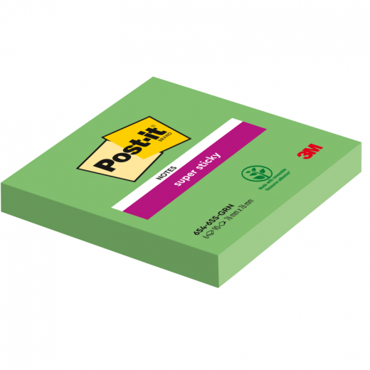 Post-it Haftnotiz Super Sticky  Notes 6546SA 76x76mm immergrün,