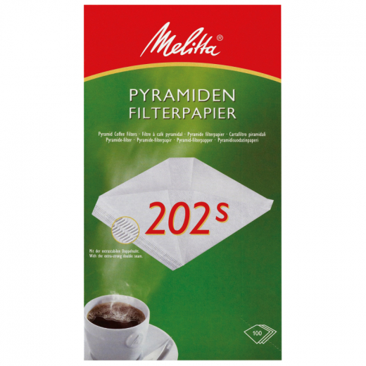 Melitta Kaffeefiltertüte 202S 145768 weiß 100 St./Pack., - 9509285