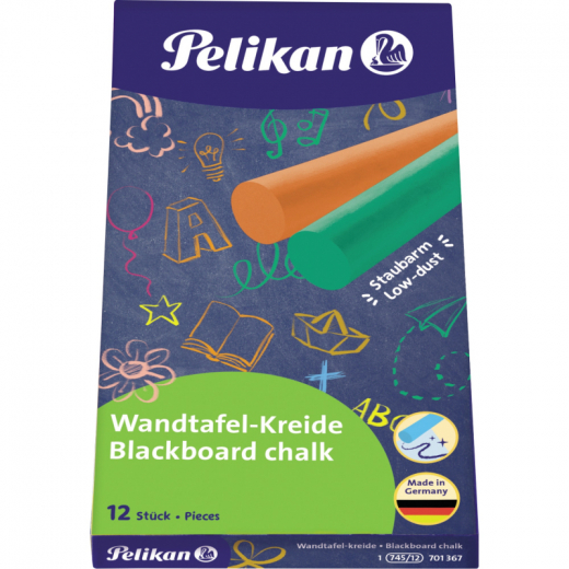 Pelikan Wandtafelkreide 701367 farbig sortiert 12 St./Pack., - 13212734