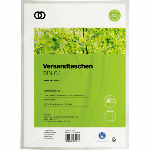 Soennecken Versandtasche oeco 2985 C4 oF hk RC ws 50St., - 327266901