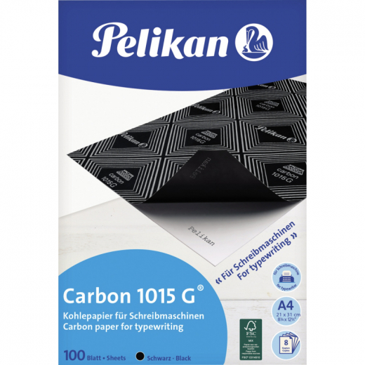 Pelikan Kohlepapier 1015G 018770 DIN A4 gefärbt 100Blatt schwarz, - 595506