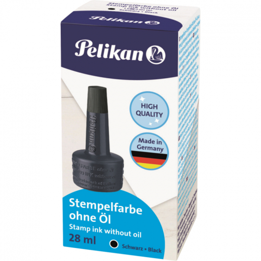 Pelikan Stempelfarbe 4K 351197 ohne Öl 28ml schwarz, - PEL351197SW