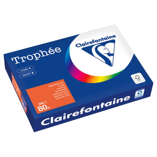 Clairefontaine Kopierpapier 1761PC A4 80g orange 500Bl, - CLA1761PC