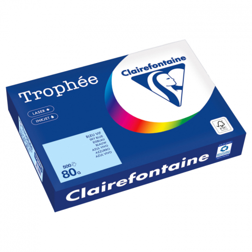 Clairefontaine Kopierpapier 1798PC A4 80g eisblau 500Bl, - CLA1798PC