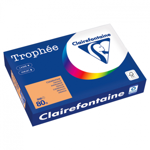 Clairefontaine Kopierpapier 1878PC A4 80g clementine 500Bl, - CLA1878PC