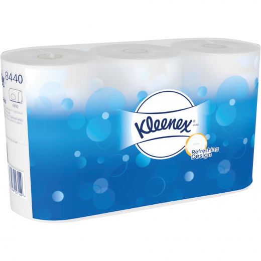 Kleenex Toilettenpapier 8440 3lagig 350Blatt weiß 6Rl./Pack., - 367693