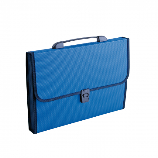 Fächertasche DIN A4 12Fächer Polypropylen blau, - 370003050