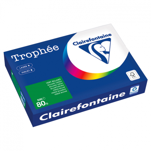 Clairefontaine Kopierpapier 1991PC A4 80g billiardgrün 500Bl, - CLA1991PC