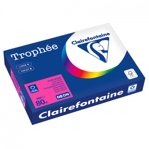 Clairefontaine Kopierpapier 2973PC A4 80g neonrosa 500Bl,