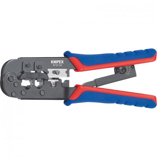 KNIPEX Crimpzange Modularstecker 97 51 10 RJ11, RJ12, RJ45, - 481032600