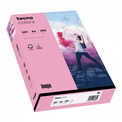 inapa tecno Kopierpapier Colors 2100011385 A4 160g rosa 250Bl., - INA88324384