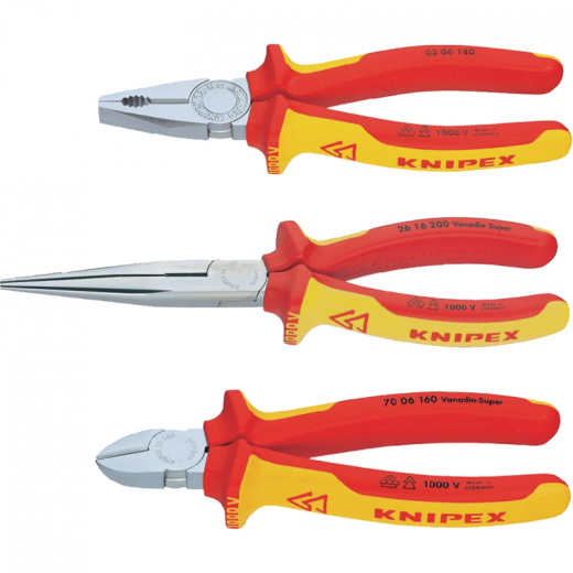 KNIPEX VDE Zangen-Set 00 20 12 3teilig, - 482000400