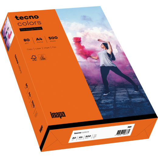 inapa tecno Kopierpapier Colors 2100011404 A4 80g int.or 500Bl.,