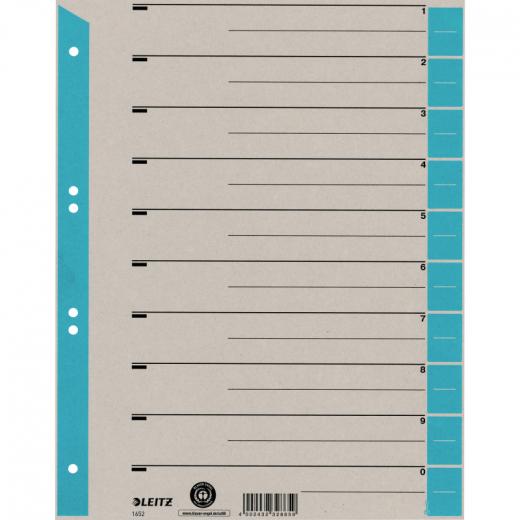 Leitz Trennblatt 16523030 DIN A4 Karton Tab h.bl 25 St./Pack., - 308564037