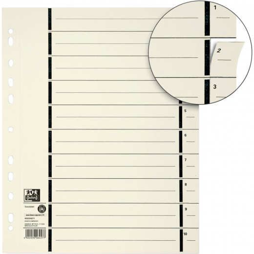 Oxford Trennblatt 400004671 DIN A4 mP 230g Karton ch 100 St./Pack.,