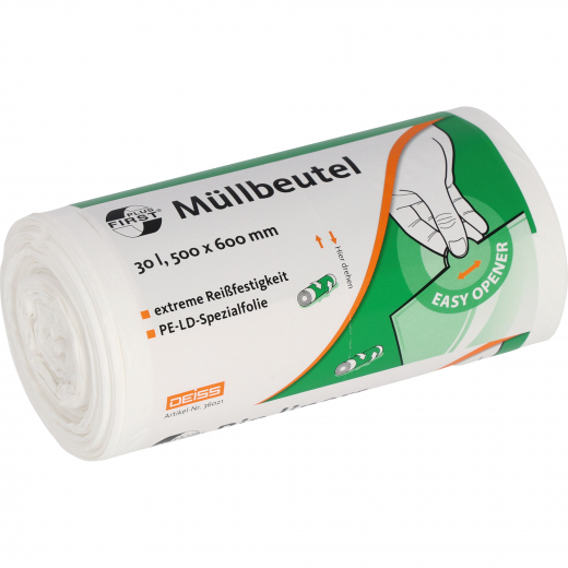 Müllbeutel 36021 30l weiß 50St., - 445012001