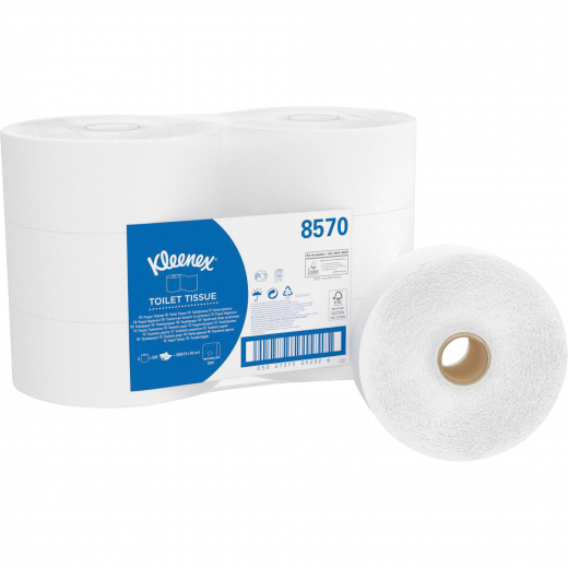 Kleenex Toilettenpapier Jumbo 8570 2-lagig ws 500Bl. 6 St./Pack., - 446228201