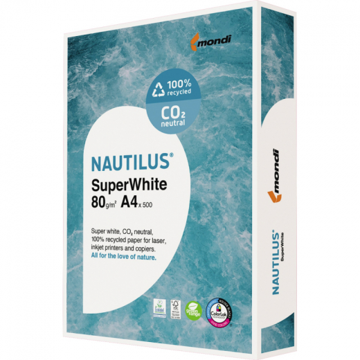 Nautilus Kopierpapier SuperWhite 2100005086 DIN A4 500 Bl./Pack., - 110002301