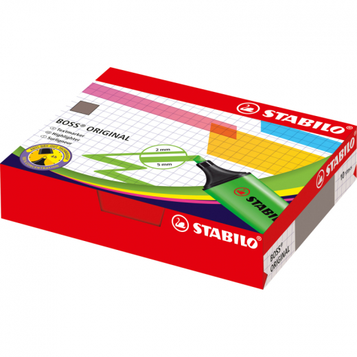 STABILO Textmarker BOSS ORIGINAL 70/10-1 2-5mm sortiert 10 St./Pack.,