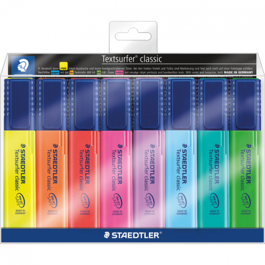 STAEDTLER Textmarker classic 364 WP8 1-5mm 8 St./Pack., - 5653541