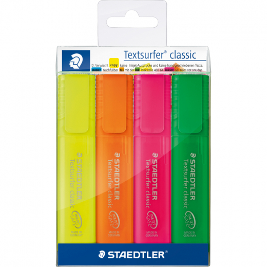 STAEDTLER Textmarker Textsurfer classic 364 P WP4 sort. 4St.,