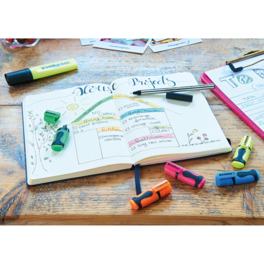 edding Textmarker Mini 7 4-7-4 neon sort. 4St.,