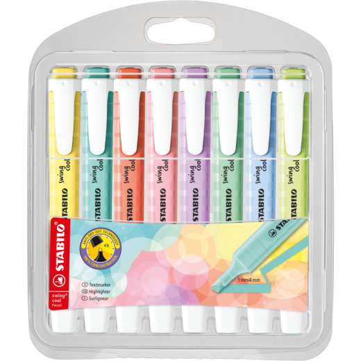 STABILO Textmarker swing cool Pastel 275/8-08-1 sort 8St,