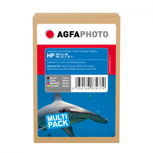 AgfaPhoto Tintenpatrone APHP950 SETXLC wie HP C2P43AE sw/c/m/y,