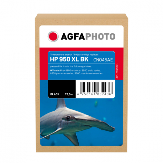 AgfaPhoto Tintenpatrone APHP950BXL wie HP CN045AE 950XL sw, - 101497990