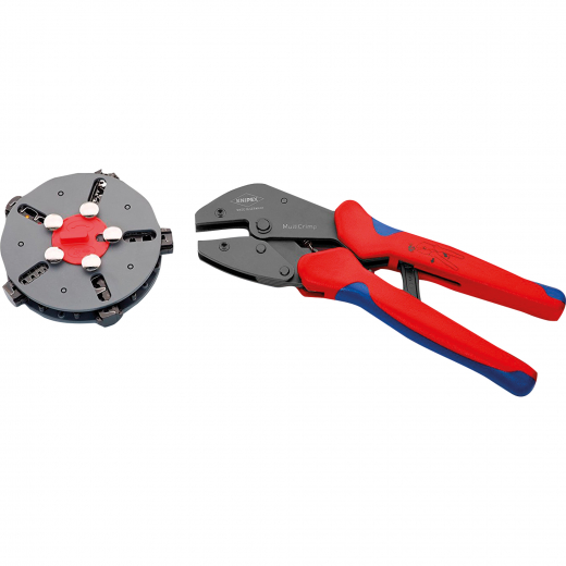 KNIPEX Crimpzange MultiCrimp 97 33 02 250mm 5Wechseleinsätze, - 481090900