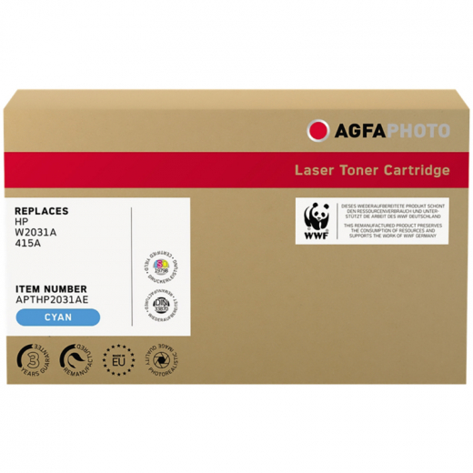 AgfaPhoto Toner APTHP2031AE wie HP W2031A cyan,