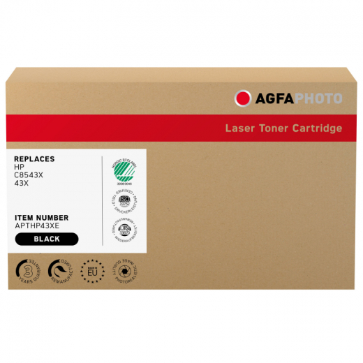 AgfaPhoto Toner APTHP43XE wie HP C8543X schwarz,