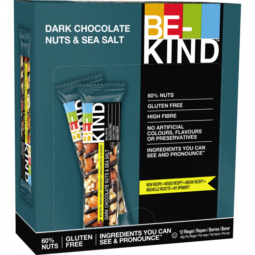 BE-KIND Nussriegel NUTS SEA SALT DARK 100132 40g 12 St./Pack, - 492128300