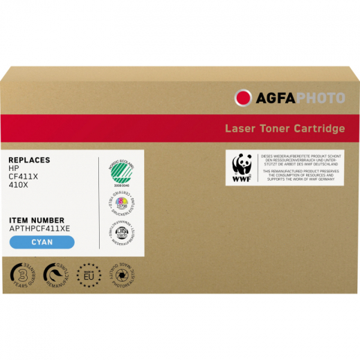 AgfaPhoto Toner APTHPCF411XE wie HP CF411X 410X cyan,