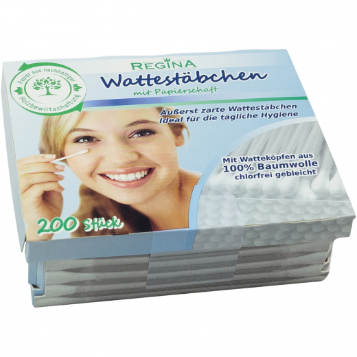 Regina Wattestäbchen 10000817 Papierschaft 200St., - 494030700