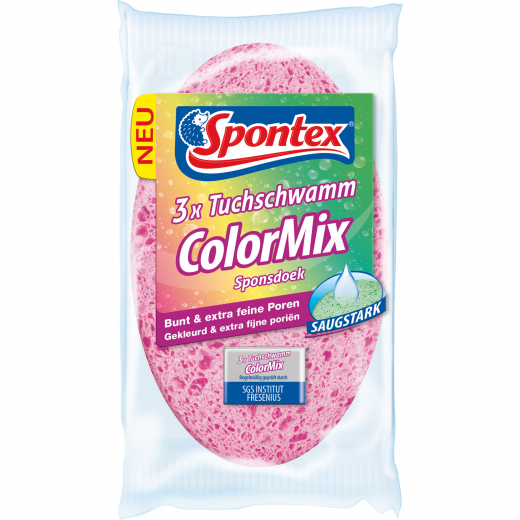 Spontex Tuchschwamm ColorMix 19000022 sort. 3St., - 496059399