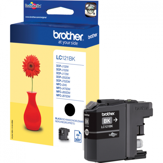 Brother Tintenpatrone LC121BK 300Seiten schwarz, - BROLC121BK