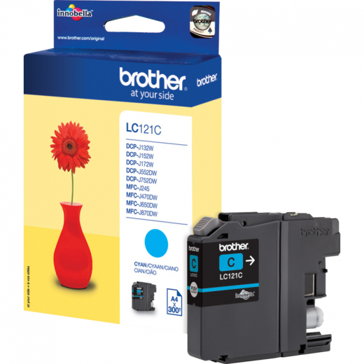 Brother Tintenpatrone LC121C 300Seiten cyan, - BROLC121C