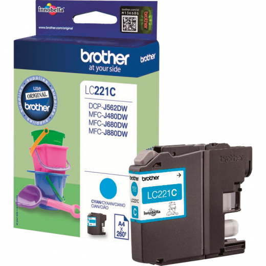 Brother Tintenpatrone LC221C 260Seiten cyan, - 576590001