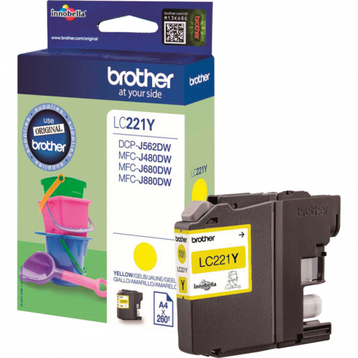 Brother Tintenpatrone LC221Y 260Seiten gelb, - 576590008