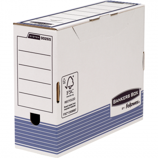 Bankers Box Archivbox R-Kive Prima (80mm) 0026401 weiß/blau, - 5326401