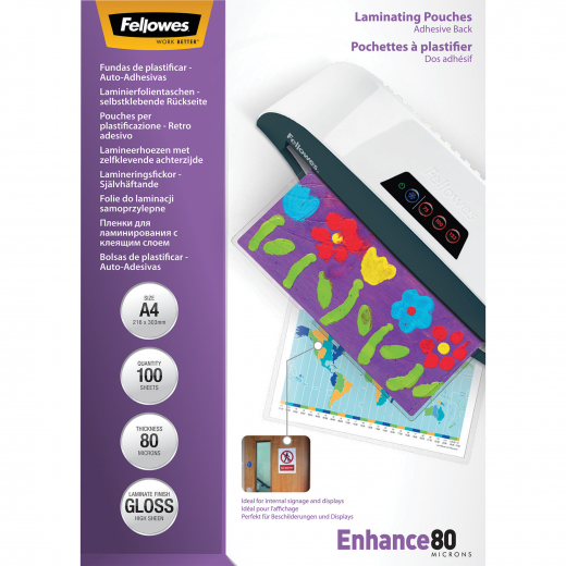 Fellowes Laminierfolie Enhance 80 5302202 DIN A4 tr 100 St./Pack., - 5353022