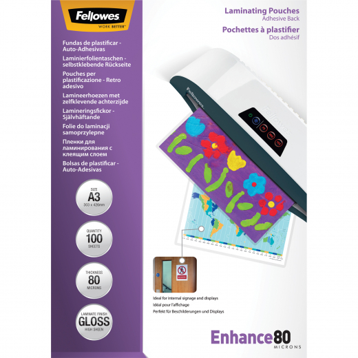 Fellowes Laminierfolie Enhance 80 5302302 DIN A3 tr 100 St./Pack., - 5353023