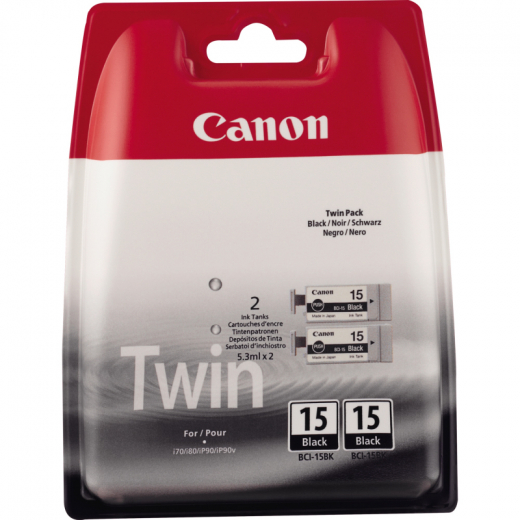 Canon Tintenpatrone 8190A002 BCI15BK schwarz 2 St./Pack., - CANBCI15BK