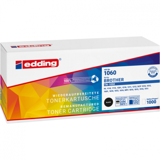 edding Toner 18-1060 wie Brother TN-1050 schwarz, - EDD181060